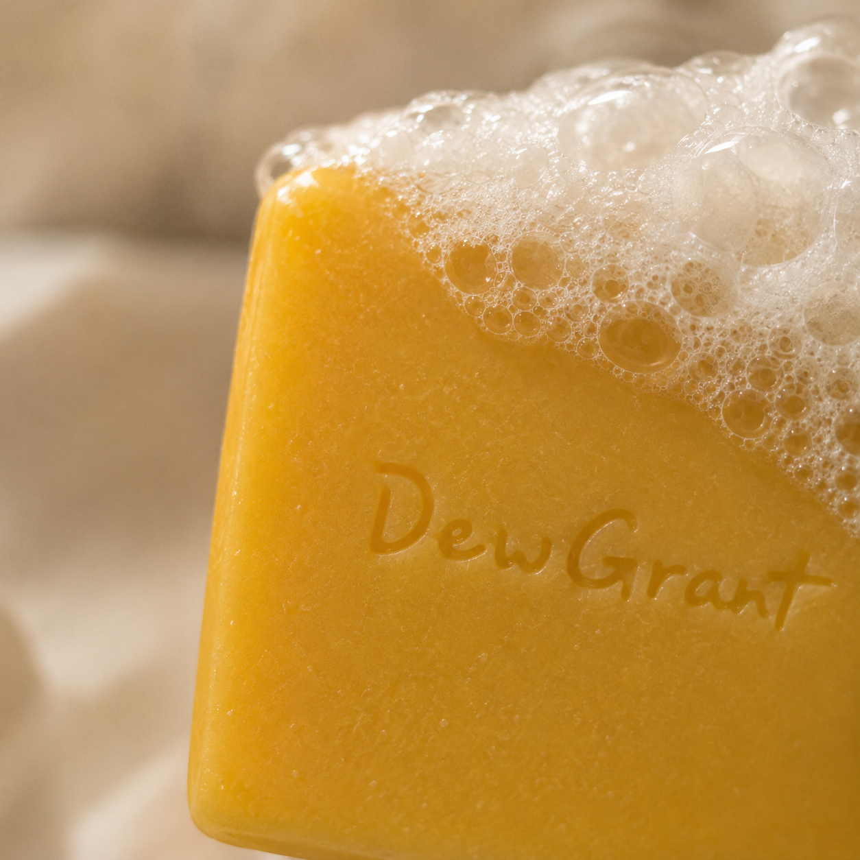 DewGrant Calendula & Silk Cold Process Soap, Natural Hydrating Face Bar for Extra Dry and Sensitive Skin, 100g