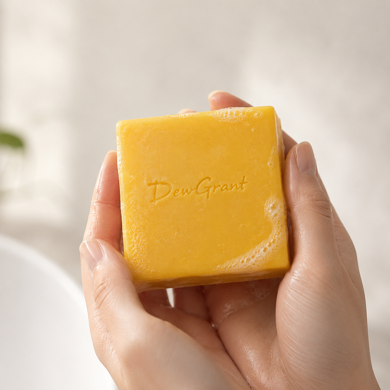 DewGrant Calendula & Silk Cold Process Soap, Natural Hydrating Face Bar for Extra Dry and Sensitive Skin, 100g