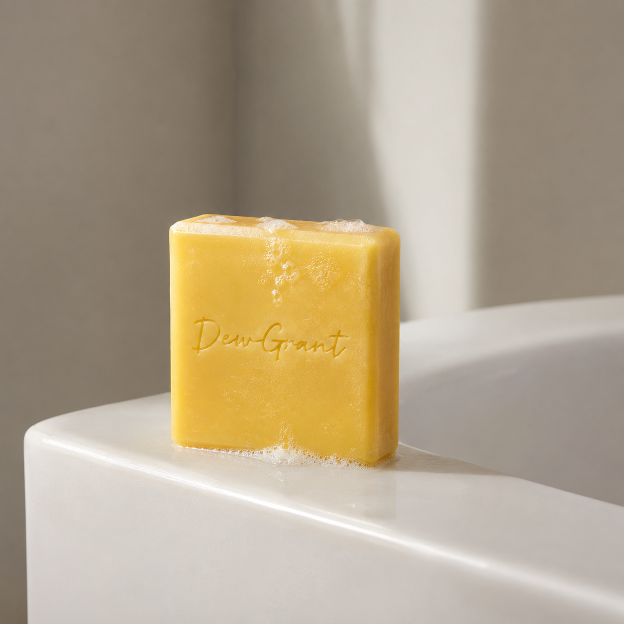 DewGrant Calendula & Silk Cold Process Soap, Natural Hydrating Face Bar for Extra Dry and Sensitive Skin, 100g