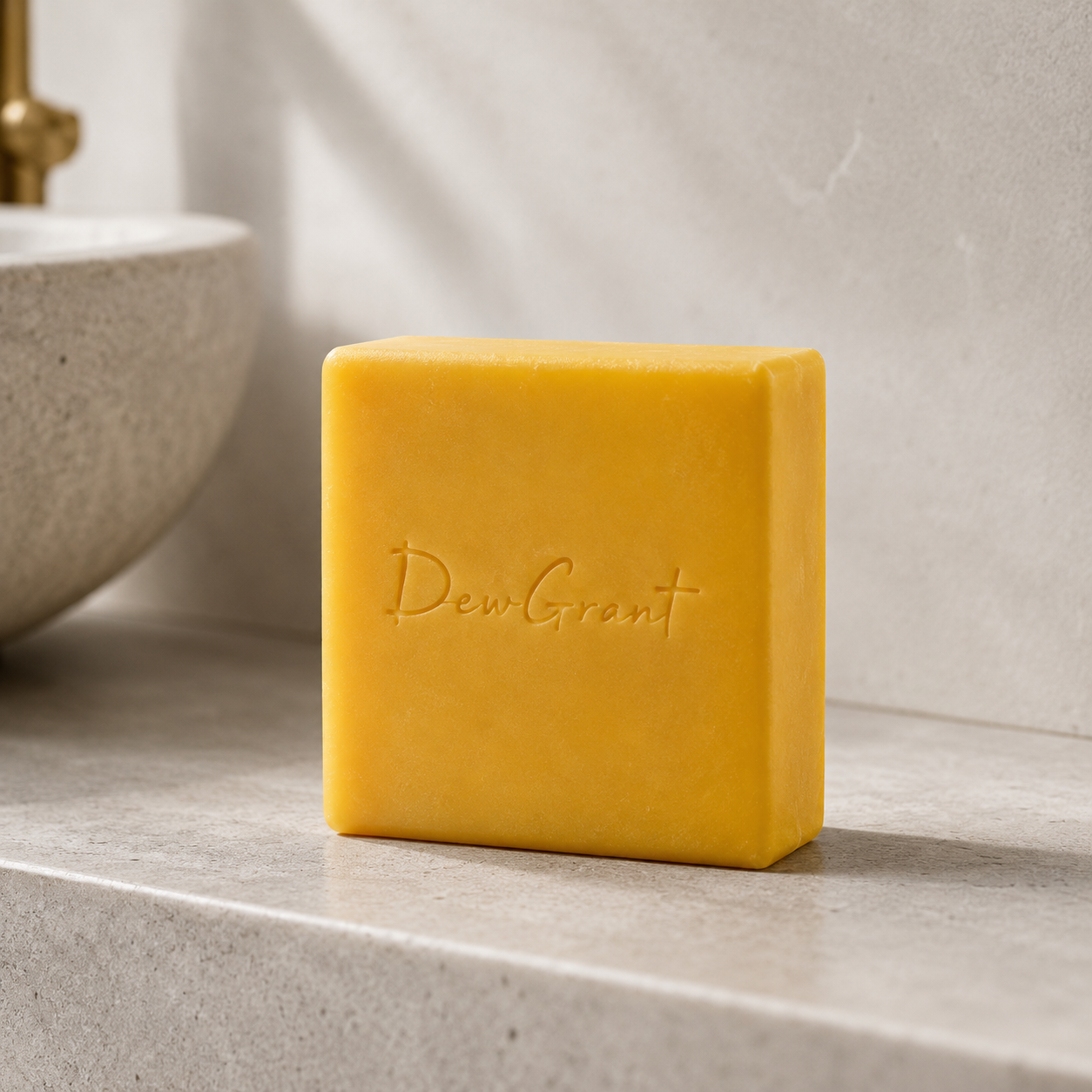 DewGrant Calendula & Silk Cold Process Soap, Natural Hydrating Face Bar for Extra Dry and Sensitive Skin, 100g