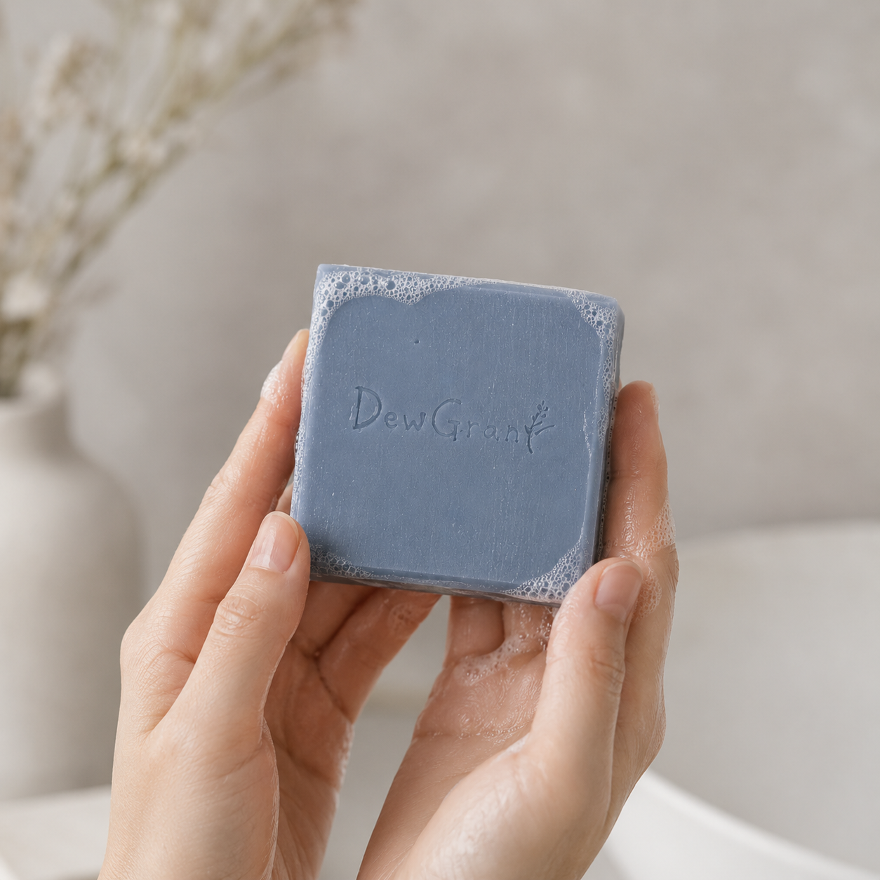 DewGrant Gromwell Root Cold Process Soap, Acne Prone Skin Balance Face and Body Wash, 100g