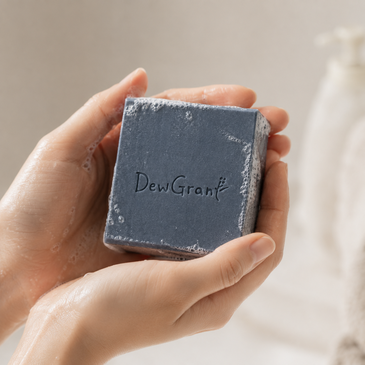DewGrant Gromwell Root Cold Process Soap, Acne Prone Skin Balance Face and Body Wash, 100g