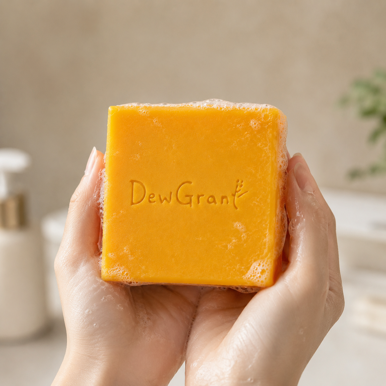 DewGrant Sea Buckthorn & Goat Milk Soap, Deeply Moisturizing and Nourishing Bar for Dry Skin, 100g