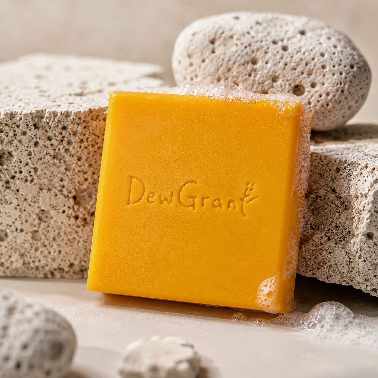 DewGrant Sea Buckthorn & Goat Milk Soap, Deeply Moisturizing and Nourishing Bar for Dry Skin, 100g