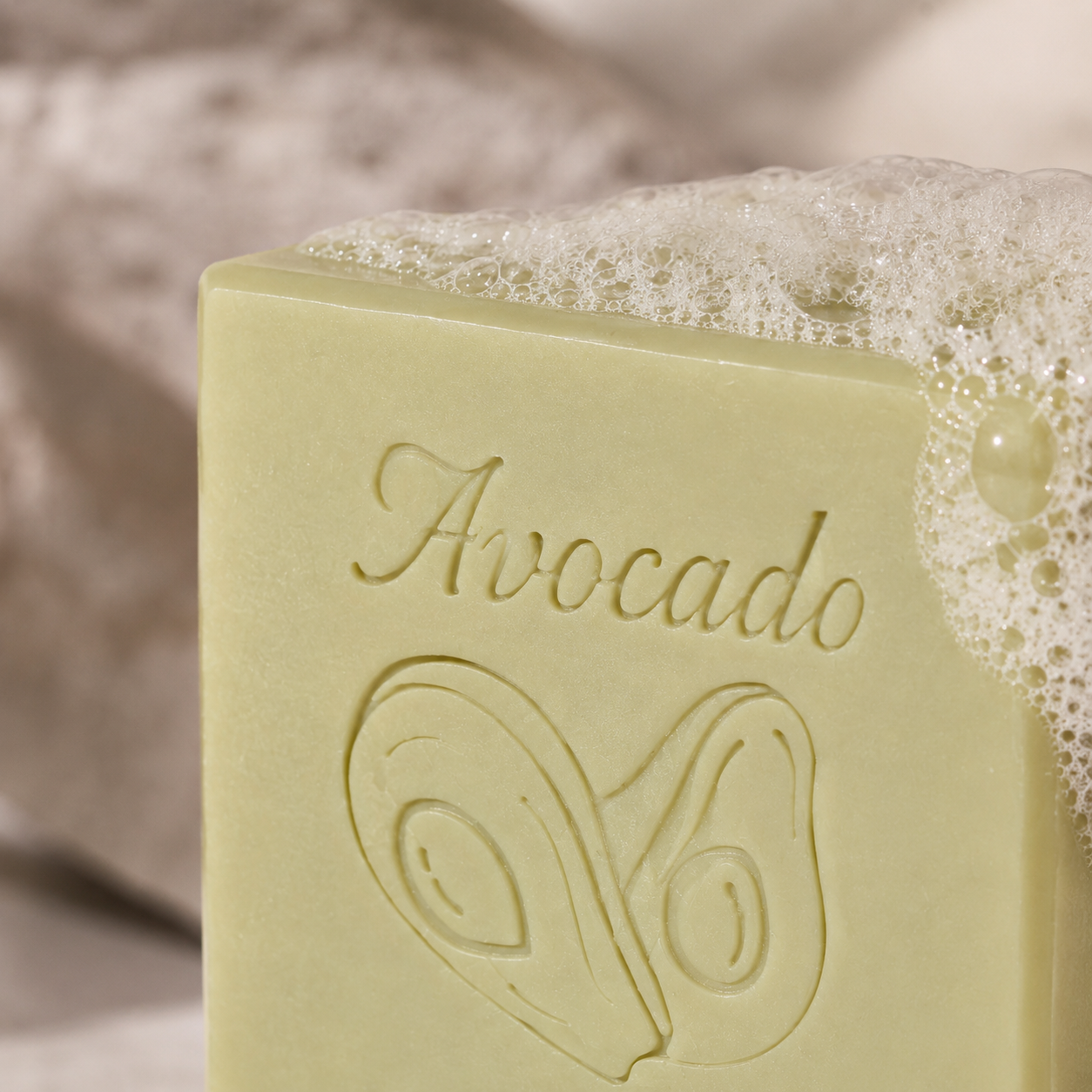 DewGrant Avocado Cold Process Soap, Ultra Gentle Fragrance Free Bar for Sensitive Skin and Baby, 100g