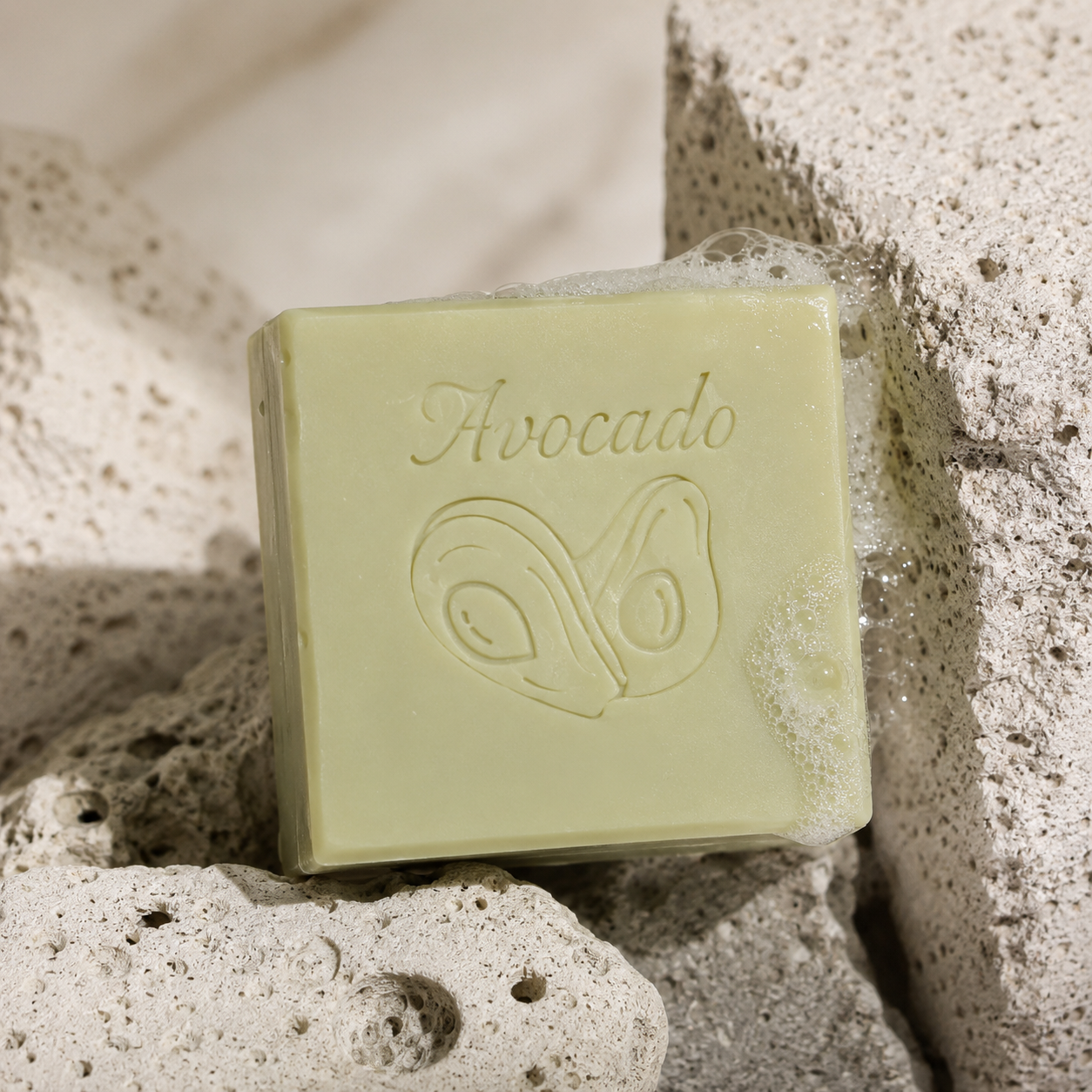 DewGrant Avocado Cold Process Soap, Ultra Gentle Fragrance Free Bar for Sensitive Skin and Baby, 100g